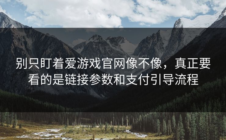 别只盯着爱游戏官网像不像，真正要看的是链接参数和支付引导流程